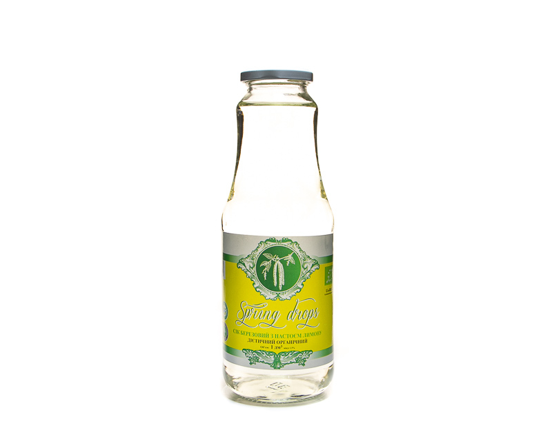 Organic Birch sap without sugar with lemon infusion 1.0 L (TM ''Spring Drops'')