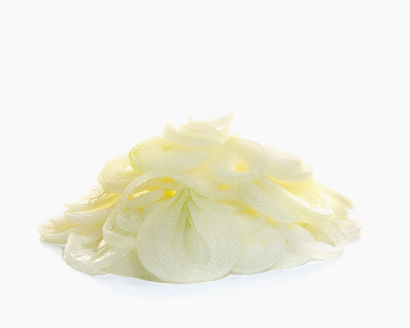 بصل مقطع إلى حلقات