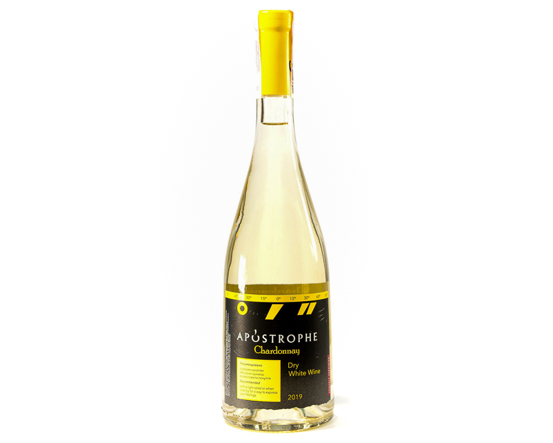 Trockener weißer gewöhnlicher Tischsortenwein „Chardonnay Apostrophe“