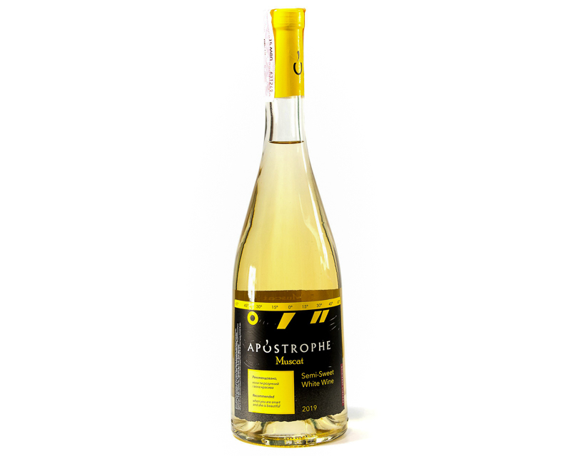 Halbsüßer weißer gewöhnlicher Tafelwein „Muscat Apostrophe“