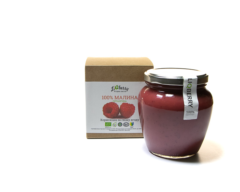 Berry organic raspberry paste LIQBERRY 550 g