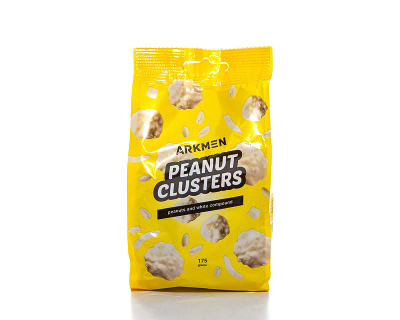 Peanut clusters with white compound