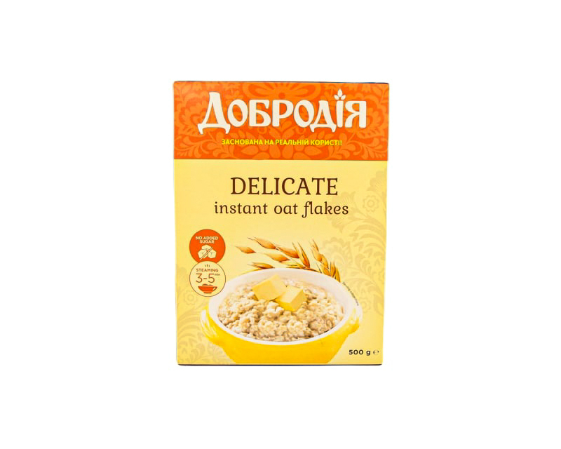 Delicate instant oat flakes