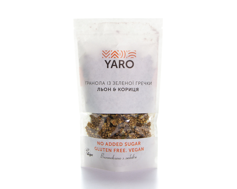 YARO “Buckwheat Granola Flax&Cinnamon” 200 g.  gluten-free, no added sugar