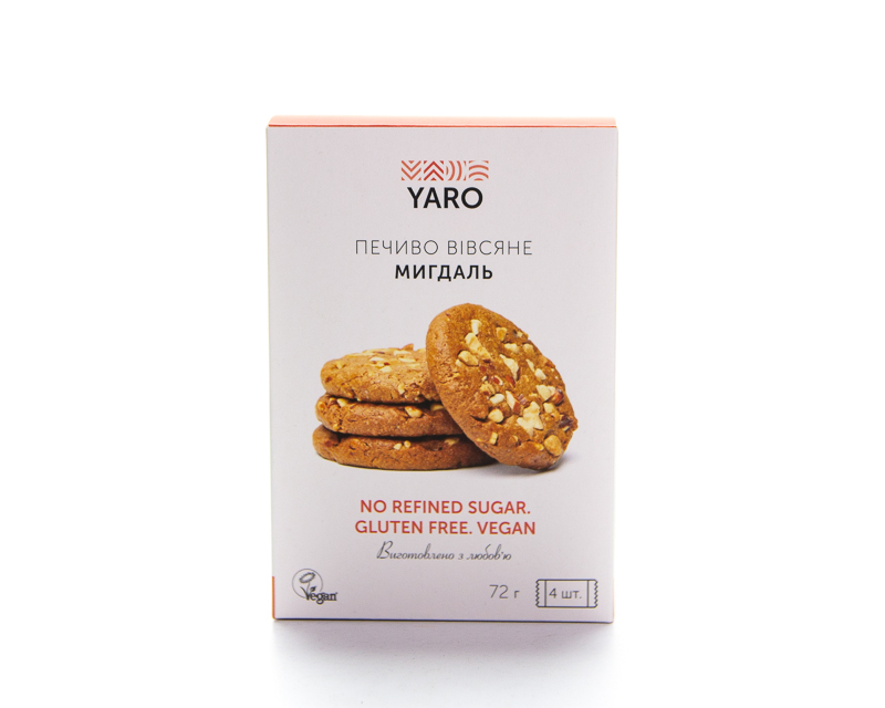 YARO Oat Cookie “Almond” 72 g. gluten-free, no refined sugar 