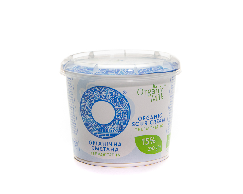 Sour cream organic thermostatic 15% fat