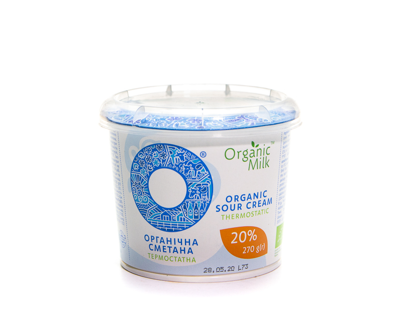 Sour cream organic thermostatic 20% fat