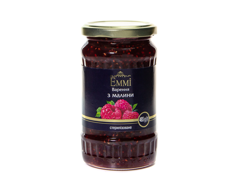 Raspberry sterilized jam of the highest grade