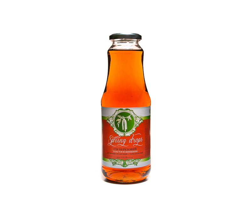 Organic Birch sap without sugar with rose hips infusion 1.0 L (TM ''Spring Drops'')