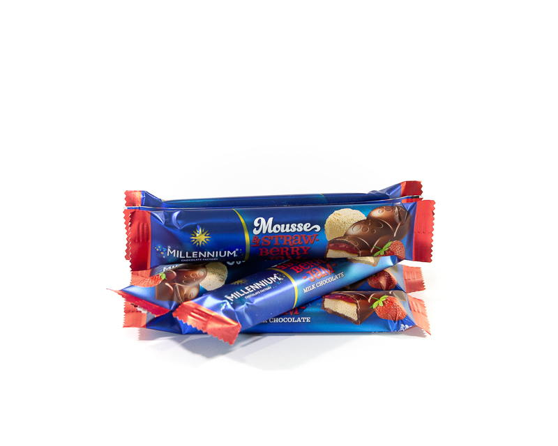 Chocolate milk «Millennium Mousse» with mousse and strawberry filling 33 g
