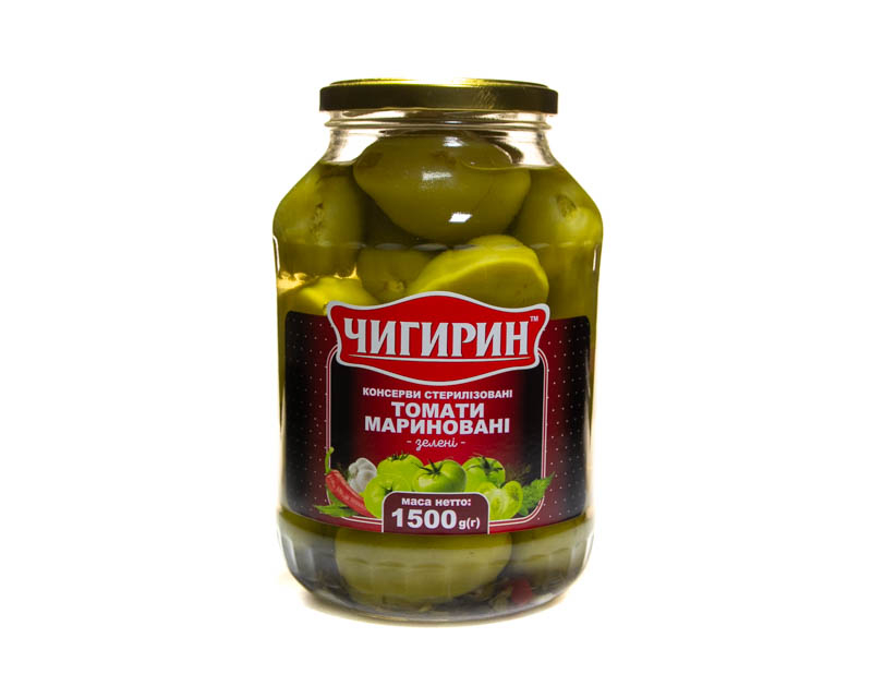 Pickled green tomatoes, 1500 g