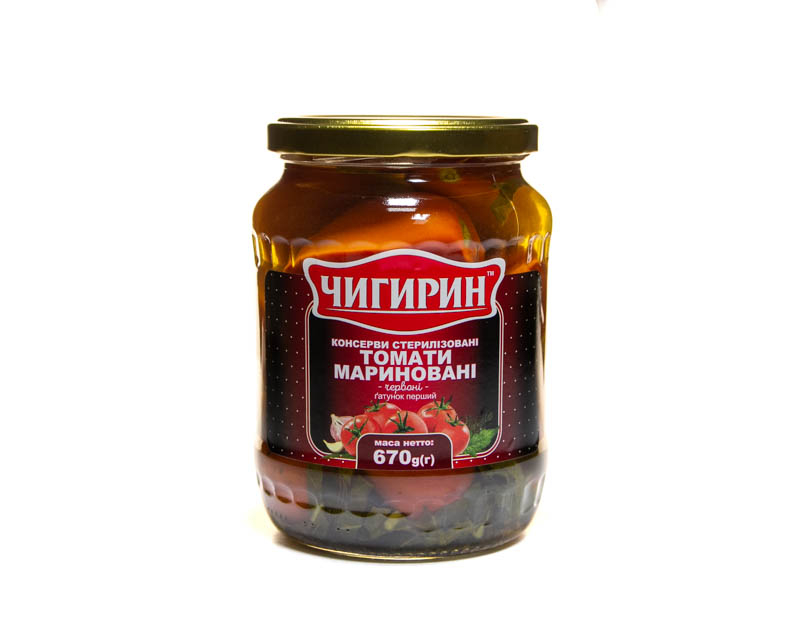 Pickled red tomatoes, 670 g
