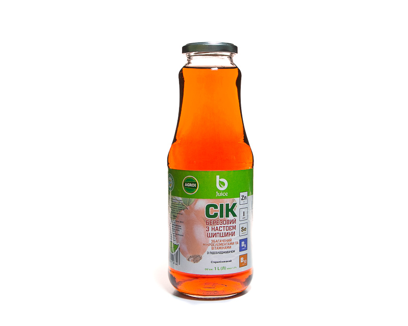 无糖野玫瑰果浸剂桦树汁 1.0 L (TM Bjuice)